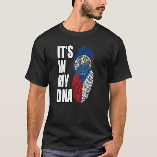 Belizean en Tsjechisch Mix DNA-vlaggenerfgoed T-shirt (Voorkant)