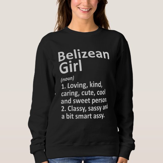 BELIZEAN MEISJE BELIZE Gift Grappig Land Home Root Trui (Voorkant)