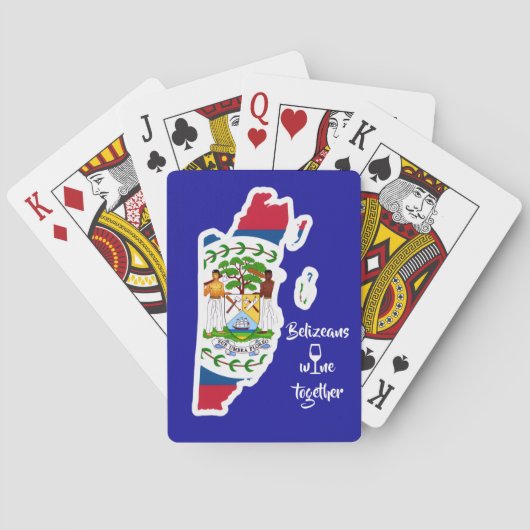 Belizeanen drinken samen wijn pokerkaarten (Achterkant)