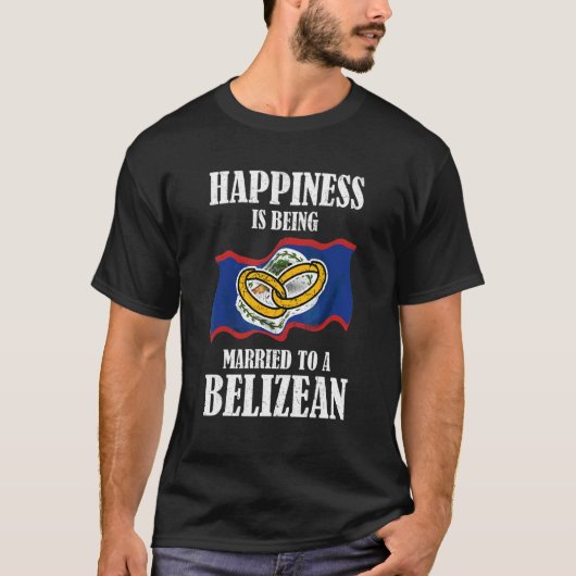 Belizeans huwelijk Belize gehuwde vlag gehuwde Cul T-shirt (Voorkant)