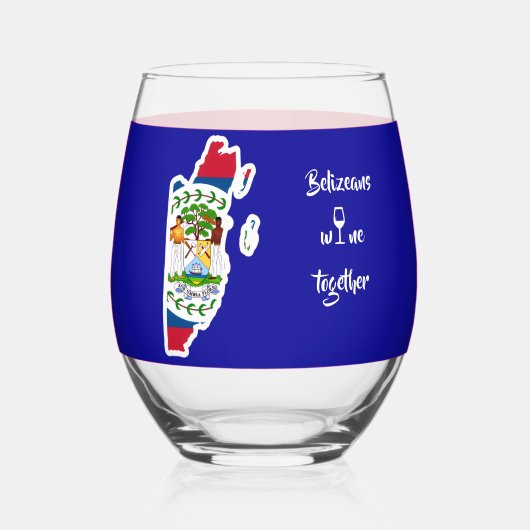 Belizeans Wine Together Blue Wijnglas Zonder Voet (Voorkant)