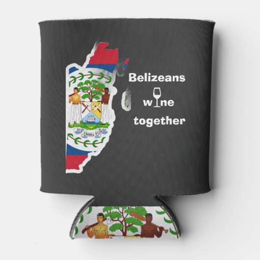 Belizeans Wine Together Koozie Can Cooler Sleeve (Voorkant)