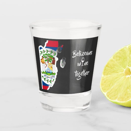 Belizeans Wine Together Liquor Shot Glass Glas (Voorkant)