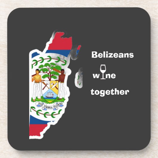 Belizeans Wine Together Shirt Bier Onderzetter (Voorkant)