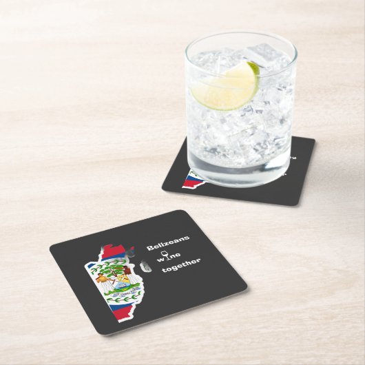 Belizeans Wine Together Shirt Kartonnen Onderzetters (Insitu)