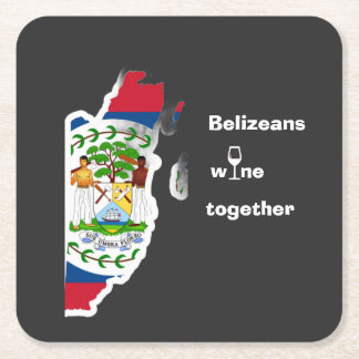 Belizeans Wine Together Shirt Kartonnen Onderzetters