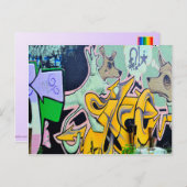 Belka en Strelka graffiti Briefkaart (Voorkant / Achterkant)