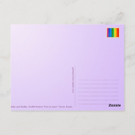 Belka en Strelka graffiti Briefkaart (Achterkant)