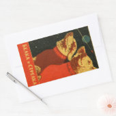 Belka en Strelka Rechthoekige Sticker (Envelop)