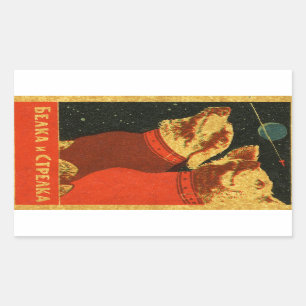 Belka en Strelka Rechthoekige Sticker