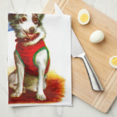 BELKA EN STRELKA: RETRO SPACE TRAVEL DOGS THEEDOEK (Quarter Fold)