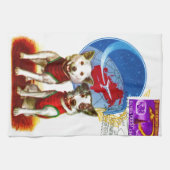 BELKA EN STRELKA: RETRO SPACE TRAVEL DOGS THEEDOEK (Horizontaal)