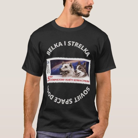 Belka i Strelka Soviet space dogs T-shirt (Voorkant)