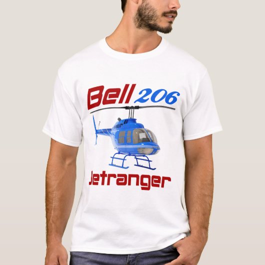 Bell 206 jetranger helikopter 206 helikopter t-shirt (Voorkant)
