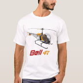 Bell 47-helikopter, bel 47 g, bel 47 t-shirt (Voorkant)