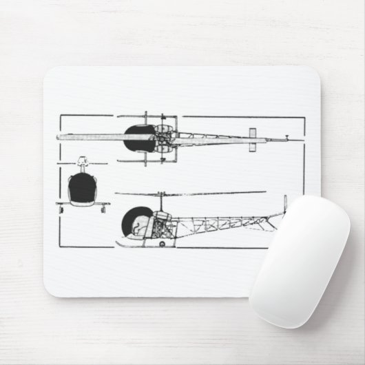 Bell 47 Helikopter Muismat (Met muis)