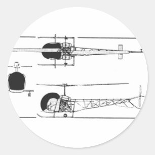 Bell 47 Helikopter Ronde Sticker