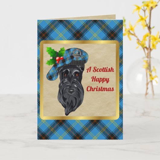 Bell Badge & Tartan Persoonlijke mas Kaart (Gele Bloem)