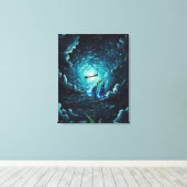 Bell Bloem bij nacht Canvas Afdruk (Insitu (Houten vloer))