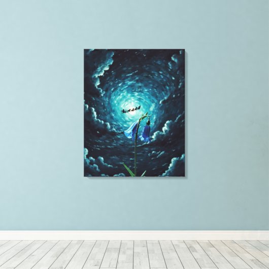 Bell Bloem bij nacht Canvas Afdruk (Insitu (Houten vloer))