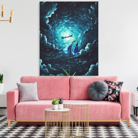 Bell Bloem bij nacht Canvas Afdruk (Insitu (Woonkamer))