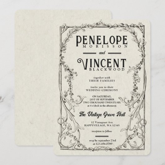  Bell Bloemen bruiloft Kaart (Voorkant / Achterkant)