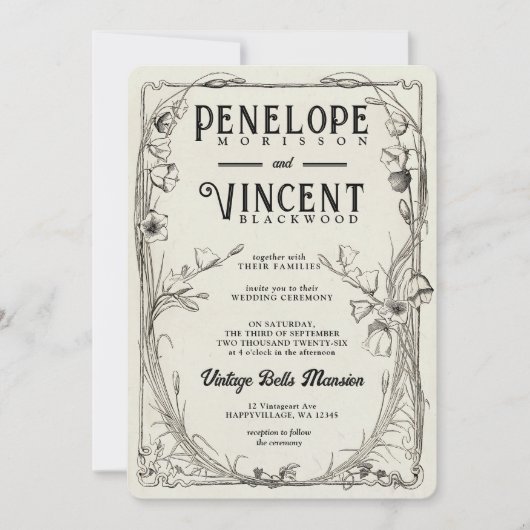  Bell Bloemen bruiloft Kaart (Voorkant)