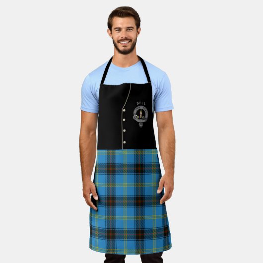 Bell Clan Badge & Tartan Kilt Schort (Gedragen)