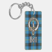 Bell Clan-badge/tartan rechthoek Sleutelhanger (Voorkant Links)
