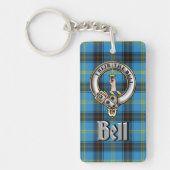 Bell Clan-badge/tartan rechthoek Sleutelhanger (Voorkant)