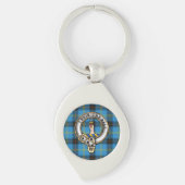 Bell Clan Badge & Tartan Sleutelhanger (Voorkant)