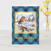 Bell Crest & Tartan w/Robin Gepersonaliseerd Kaart (Gele Bloem)