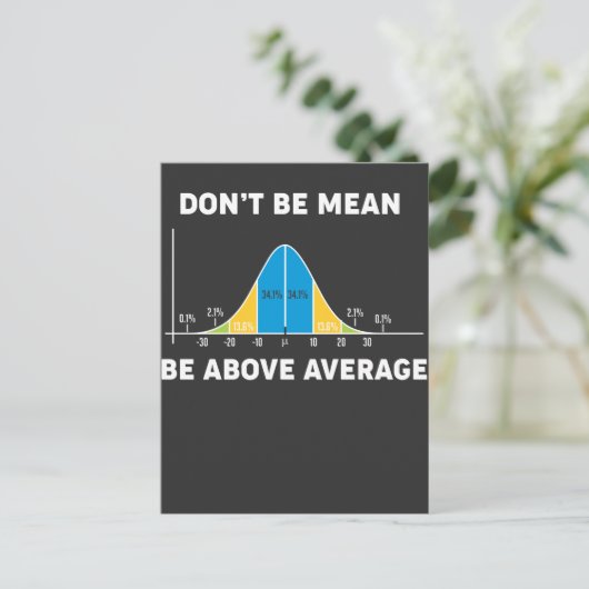 Bell Curve Statistics Humor Mathematisch Gift Briefkaart (Staand voorkant)