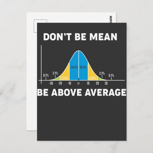 Bell Curve Statistics Humor Mathematisch Gift Briefkaart (Voorkant / Achterkant)