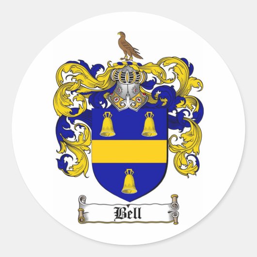 BELL FAMILY CREST - BELL WAPEN RONDE STICKER (Voorkant)