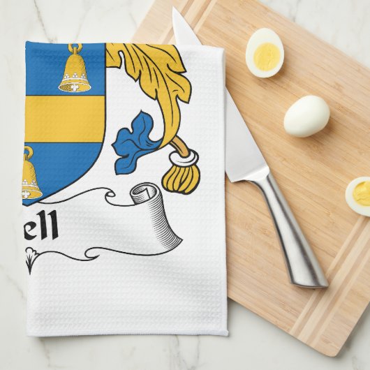 Bell Family Crest Theedoek (Quarter Fold)