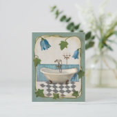 Bell Flower Bath Briefkaart (Staand voorkant)
