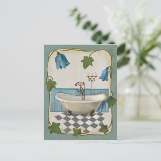 Bell Flower Bath Briefkaart (Staand voorkant)