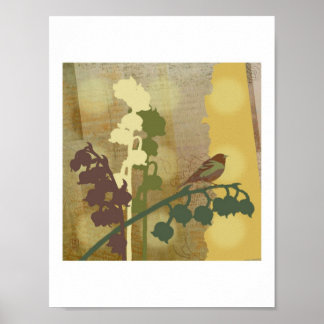 "Bell Flower Bird"-afdruk Poster
