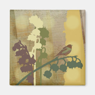 Bell Flower Bird Design Magnet