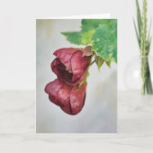 Bell Flowers Bourgogne Red Art Note Kaart (Voorkant)