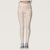 Bell Flowers on beige background Pattern Leggings (Voorkant)