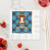 Bell gepersonaliseerde Tartan kerst Servet (Insitu)