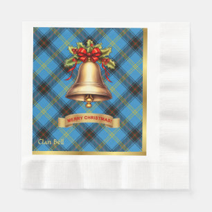 Bell gepersonaliseerde Tartan kerst Servet