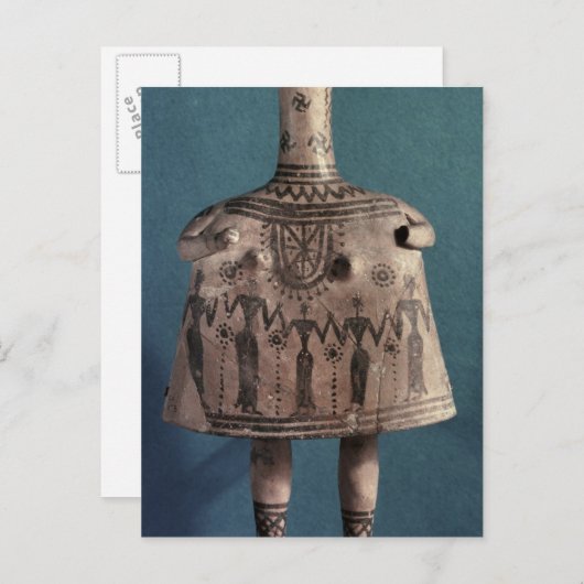 Bell idol, uit Thebes, Boeotia, c.700 BC Briefkaart (Voorkant / Achterkant)