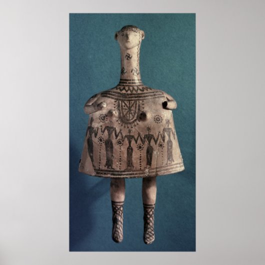 Bell idol, uit Thebes, Boeotia, c.700 BC Poster (Voorkant)