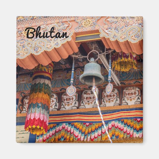 Bell in Punakha Dzong - Bhutan, Himalaya, Azië Magneet (Voorkant)