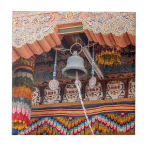 Bell in Punakha Dzong - Bhutan, Himalaya, Azië Tegeltje