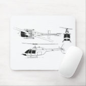 Bell Jet Ranger/TH- Muismat (Met muis)