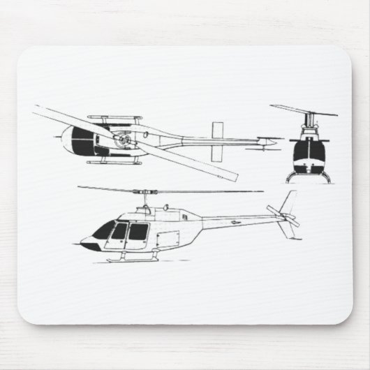 Bell Jet Ranger/TH- Muismat (Voorkant)